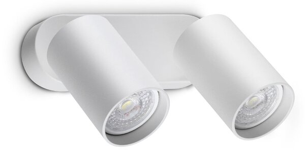 IDEAL LUX стенен прожектор Dynamite Round, бял, 16,5 см, с 2 лампи, Бял, Дневна/трапезария, Метал, Модерен