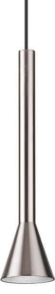 IDEAL LUX LED висяща лампа Diesis, никелов цвят, Ø 6 см, метал, Металик, Дневна/трапезария, Метал, Модерен