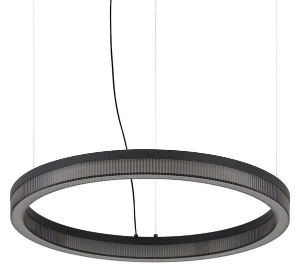 IDEAL LUX LED висяща лампа Crown, диаметър 60 см, черна, метална, Черен, Дневна/трапезария, Метал, Модерен