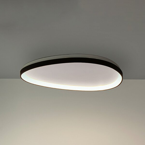 IDEAL LUX LED таванна лампа Gemini, черна, 61 см, 2700 K, с превключвател, Черен, Дневна/трапезария, Метал, Модерен
