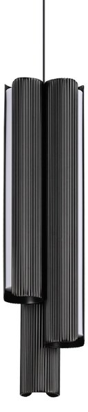 IDEAL LUX LED висяща лампа Dorica, черна, Ø 9 см, метална, с 3 лампи, Затъмняване, Черен, Дневна/трапезария, Алуминий, Модерен