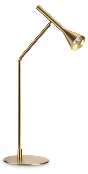 IDEAL LUX LED настолна лампа Diesis, месинг, височина 65 см, димер, Затъмняване, Злато / месинг, Дневна/трапезария, Метал, Модерен
