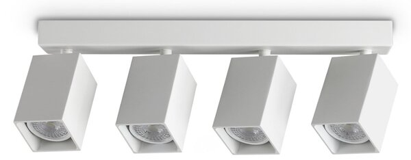 IDEAL LUX Таванна лампа Dynamite Square, бяла, 38 см, 4-лампова, Бял, Дневна/трапезария, Метал, Модерен