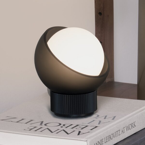 IDEAL LUX Настолна лампа Bloom, черна/тъмносива, височина 13 см, Черен, Дневна/трапезария, Метал, Модерен