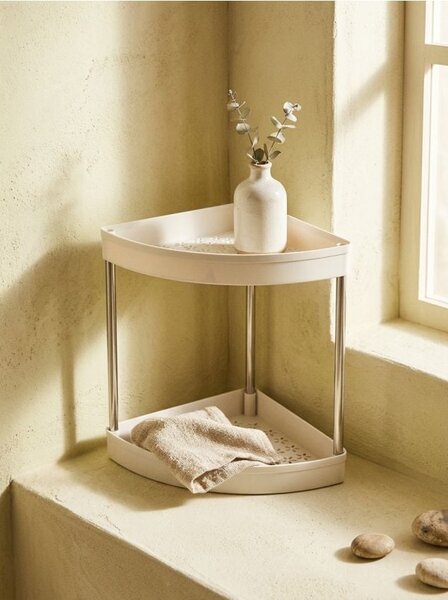 Sinsay - Двуетажен ъглов рафт с цветни изрязвания - кремав
