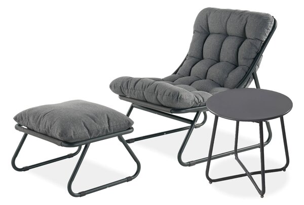 Градински комплект с маса в тъмносив цвят VISTA RELAX PLUS
