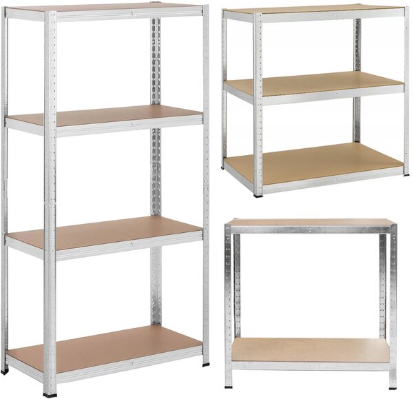 Метален стелаж за съхранение 150x75x30 см 600 кг 4 рафта