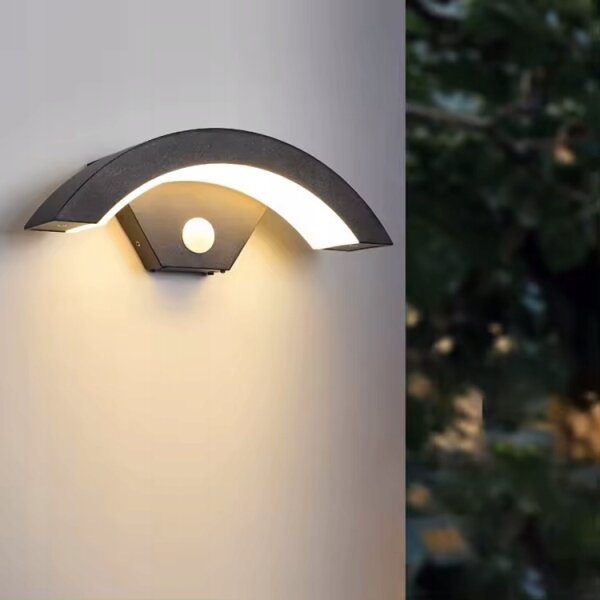 Външно стенно осветително тяло със сензор LED/10W/230V IP54 черно