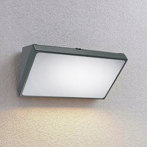 LED Външно стенно осветително тяло със сензор LED/20W/230V IP65 сиво