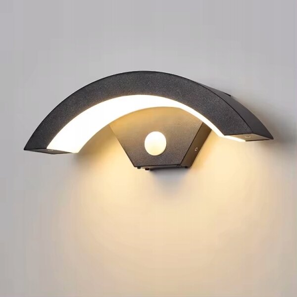 Външно стенно осветително тяло със сензор LED/10W/230V IP54 черно