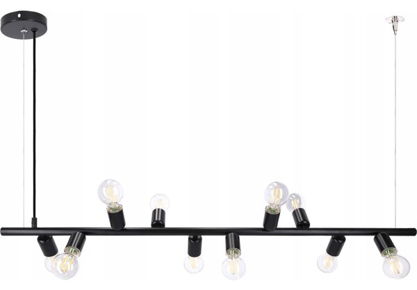 Полилей на кабел 10xE27/20W/230V черен