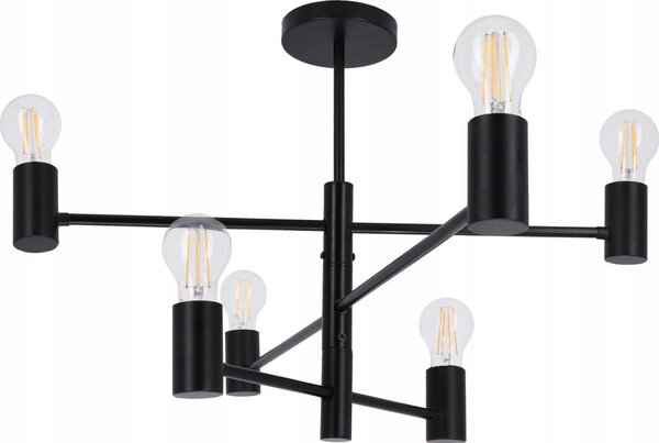 Полилей на тръба 6xE27/20W/230V черен
