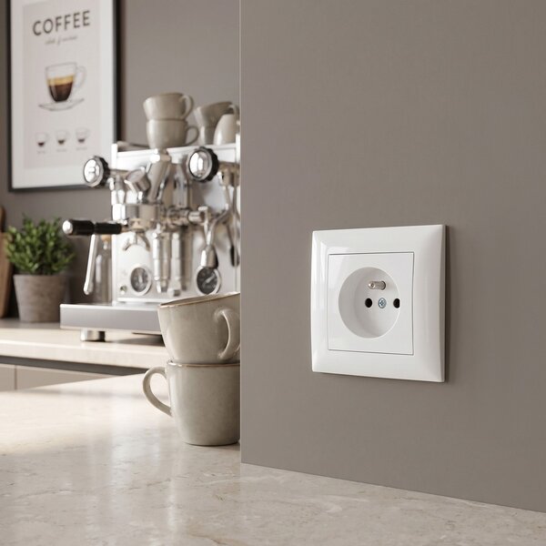 Единичен контакт със заземяване OSTE JNH001-G White