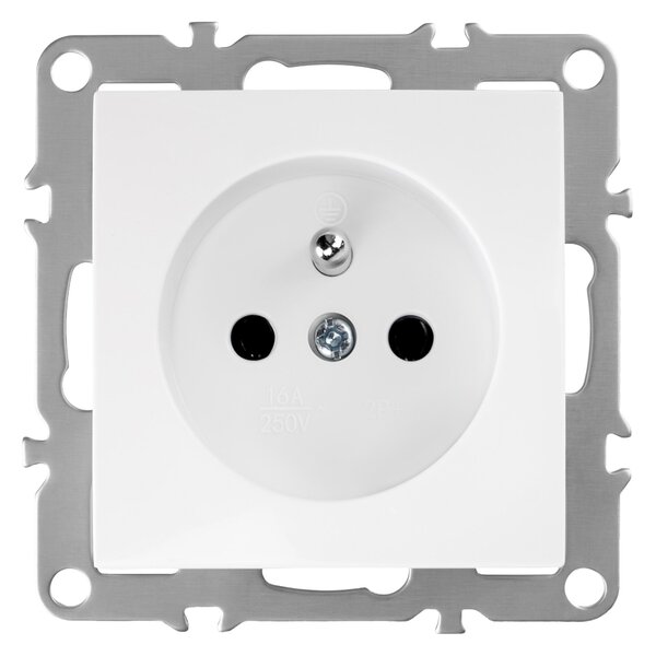 Единичен контакт със заземяване OSTE JNH001-G White