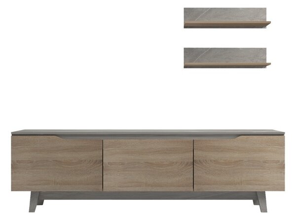 Комплект скрин за телевизор Kasia Oak-Black 180x35x48,5 cm
