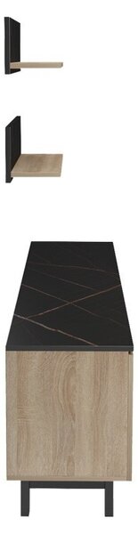 Комплект скрин за телевизор Kasia Oak-Black 180x35x48,5 cm