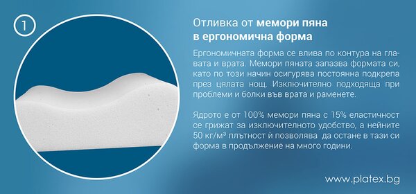 Ергономична възглавница - Memory 3D Air - 1 възглавница