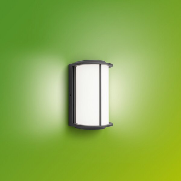 Philips LED лампа за външна стена Reese UE, антрацит, алуминий, IP44, Черен, Алуминий, Модерен