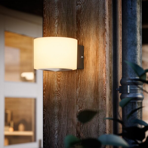 Philips LED лампа за външна стена Otis UE, бяла, стомана, IP44, Бял, Неръждаема стомана, Модерен