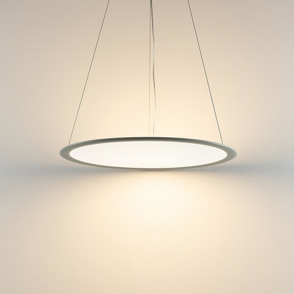 Deko-Light LED висяща лампа PANEL, сива, Ø 63 cm, метал, CCT, дим, 50 W, Затъмняване, Металик, кабинет / офис, Алуминий, Модерен