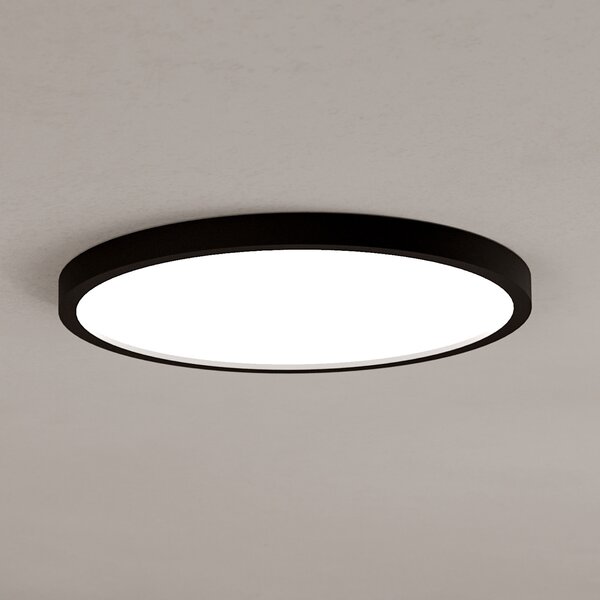 EGLO connect Smart LED лампа за монтаж Fueva 6-Z, черна, Ø38cm, Затъмняване, Черен, Дневна/трапезария, Пластмаса, Модерен