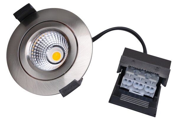 DOTLUX LED лампа за вграждане в таван CIRCLEminidim неръждаема стомана Ø 8,5cm, Затъмняване, Металик, Баня, Алуминий, Модерен, Таван за вграждане