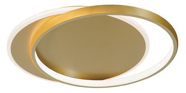 Viokef LED таванска лампа Evelyn, златист цвят, дължина 55 cm, метал, Злато / месинг, Дневна/трапезария, Алуминий, Модерен