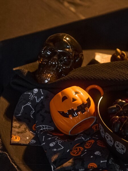 Sinsay - Голяма чаша за топли напитки Halloween - opaнжeв
