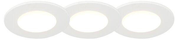 Комплект от 3 кръгли LED 5W бели водоустойчиви вградени спотове за баня - Blanca