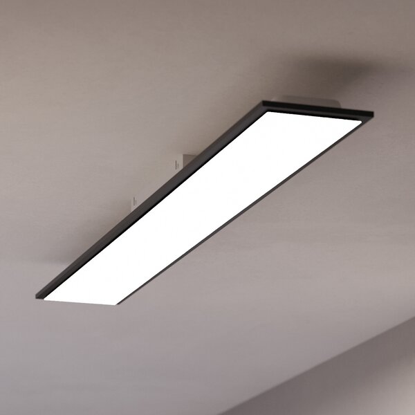 EGLO connect LED таванна лампа Moradillo-Z, черна, 14 cm, Затъмняване, Черен, Дневна/трапезария, Метал, Модерен