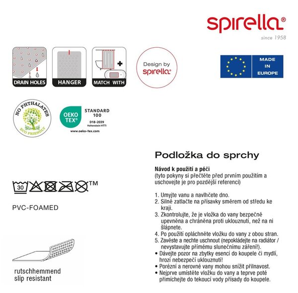 Подложка против хлъзгане за душ 55x55 cm Bang – Spirella