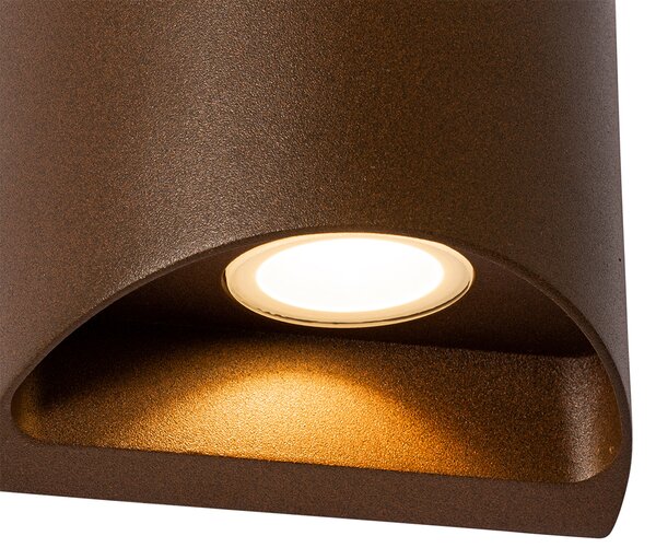 Модерна външна стенна лампа ръждиво кафява с LED 2-светлина IP54 - Mal