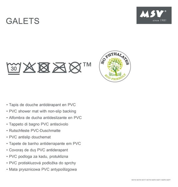 Подложка против хлъзгане за душ 53x53 cm Galets – MSV