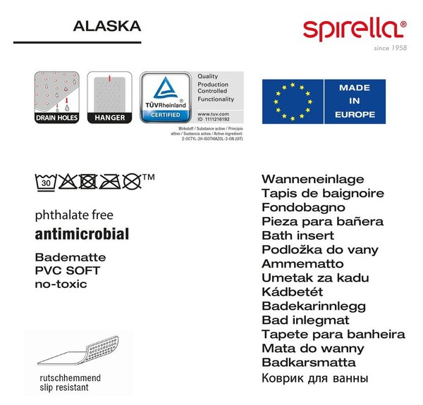 Подложка против хлъзгане за душ 55x55 cm Alaska – Spirella
