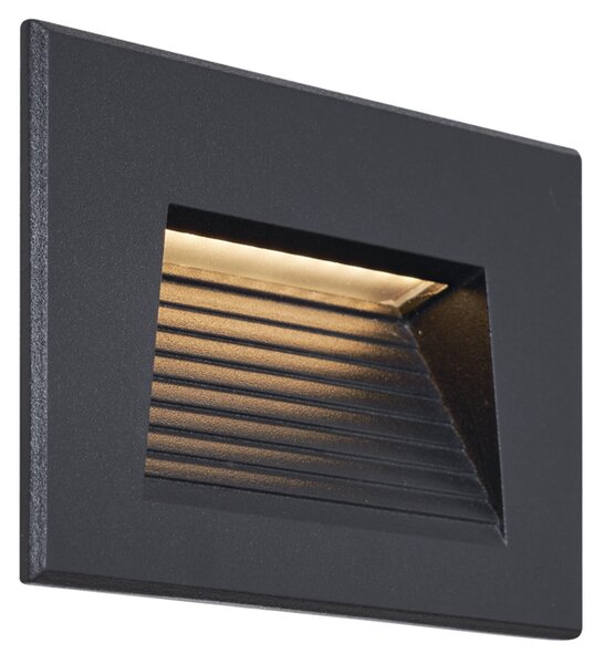 Модерна вградена стенна лампа черна 11.5cm с LED IP65 - Trem