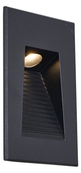 Модерна вградена стенна лампа черна 7cm с LED IP65 - Trem