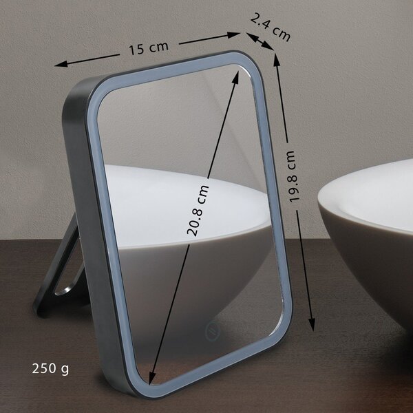 Козметично огледало със светлина 15x20 cm Ania – MSV