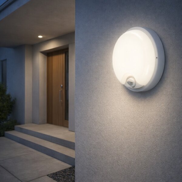 Rabalux 77214 - LED външно осветително тяло за стена с сензор LONATO LED/18W/230V IP65 бяло