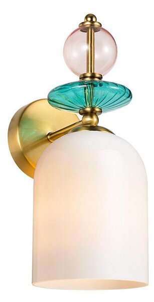 Настенно осветително тяло TROPEA 1xE27/15W/230V златисто/димно розово/синьо/бяло