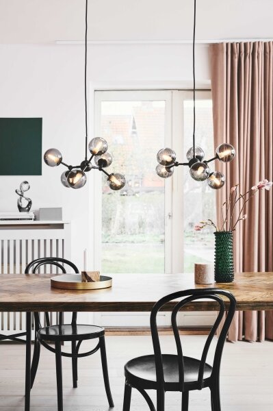 Halo Design 736553 - Полилей на кабел ATOM 6xG9/28W/230V Ø 45 cm черен/k. черен