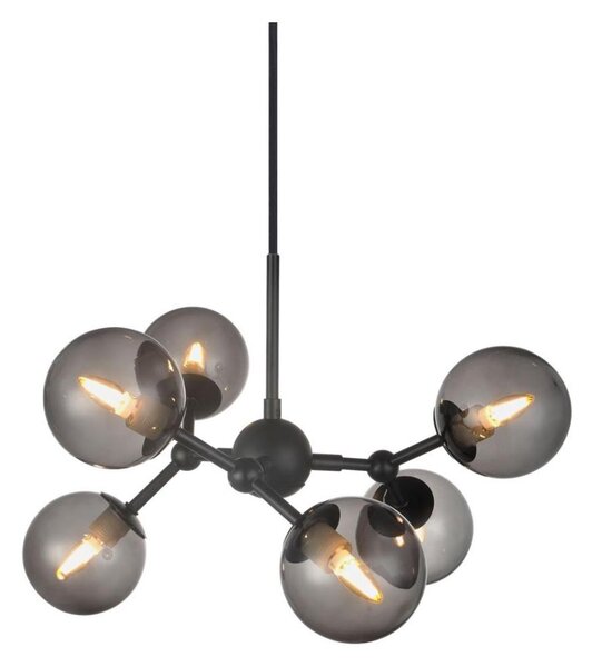 Halo Design 736553 - Полилей на кабел ATOM 6xG9/28W/230V Ø 45 cm черен/k. черен