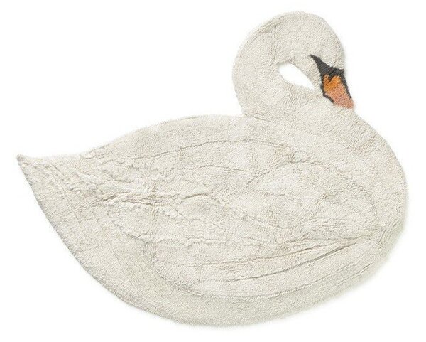 Кремав ръчно изработен памучен детски килим подходящ за пране 100x120 cm Swan – Lorena Canals
