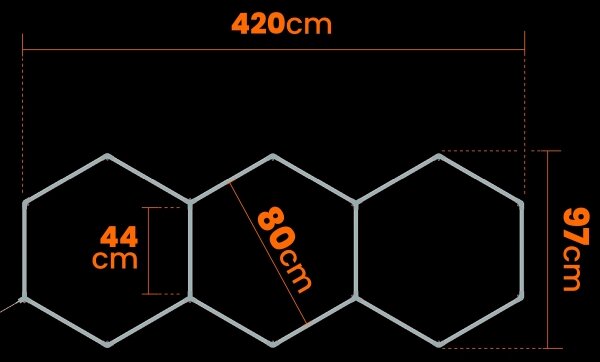 LED таванно осветително тяло HEXAGON LED/128W/85-265V 4000K 248x97 cm CRI 90 IP54 бял