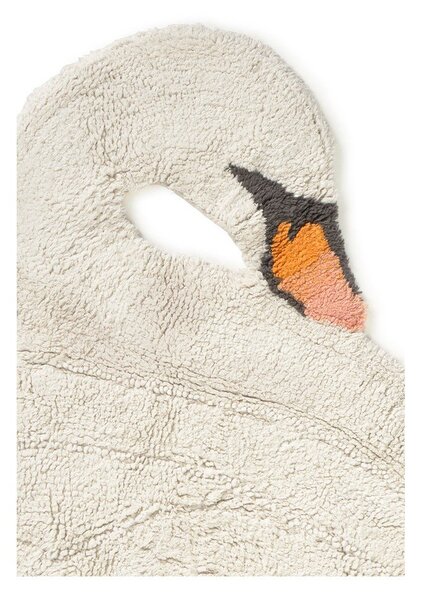 Кремав ръчно изработен памучен детски килим подходящ за пране 100x120 cm Swan – Lorena Canals