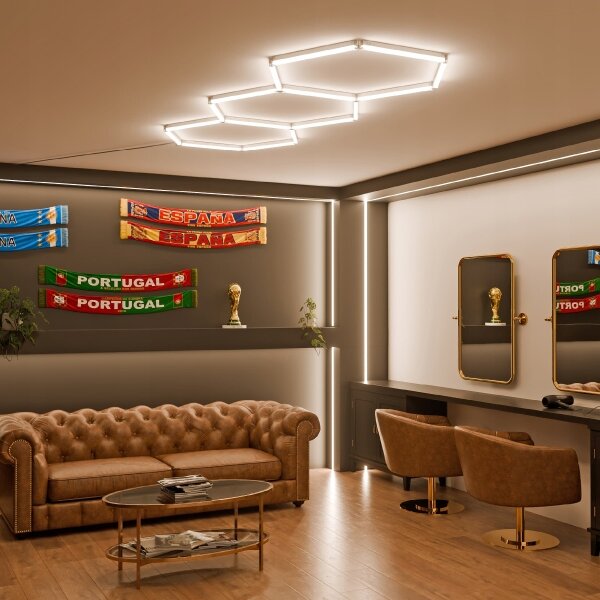 LED таванно осветително тяло HEXAGON LED/128W/85-265V 4000K 248x97 cm CRI 90 IP54 бял
