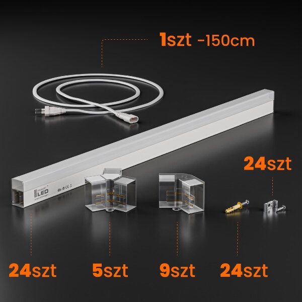 LED таванно осветително тяло HEXAGON LED/128W/85-265V 4000K 248x97 cm CRI 90 IP54 бял