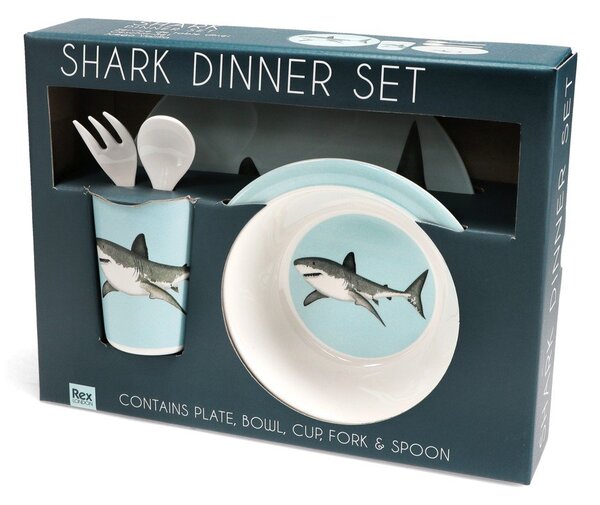 Детски комплект от за хранене 5 бр. Sharks – Rex London