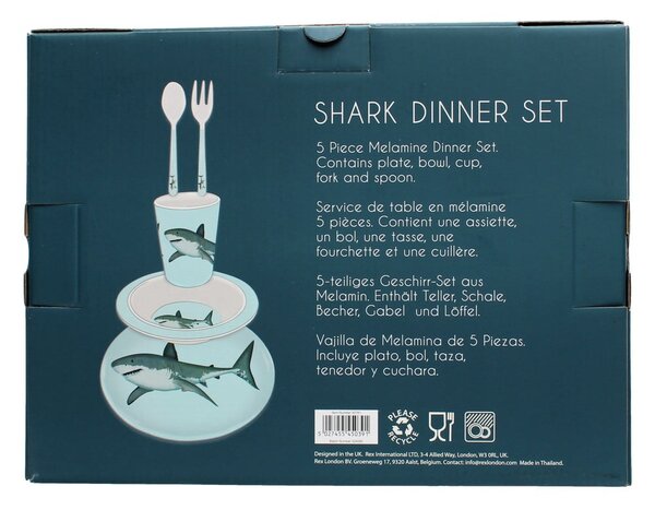 Детски комплект от за хранене 5 бр. Sharks – Rex London