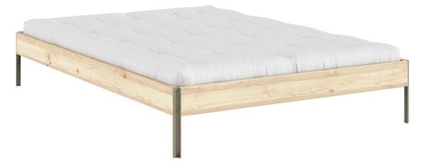 Двойно легло 180x200 cm от масивен бор без табла с включена подматрачна рамка в естествен цвят Core – Karup Design