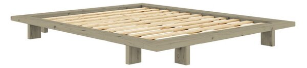 Светлозелено двойно легло 140x200 cm от масивен бор без табла с включена подматрачна рамка Japan – Karup Design